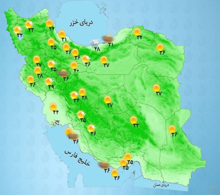 رگبار باران در استان‌های شمالی کشور