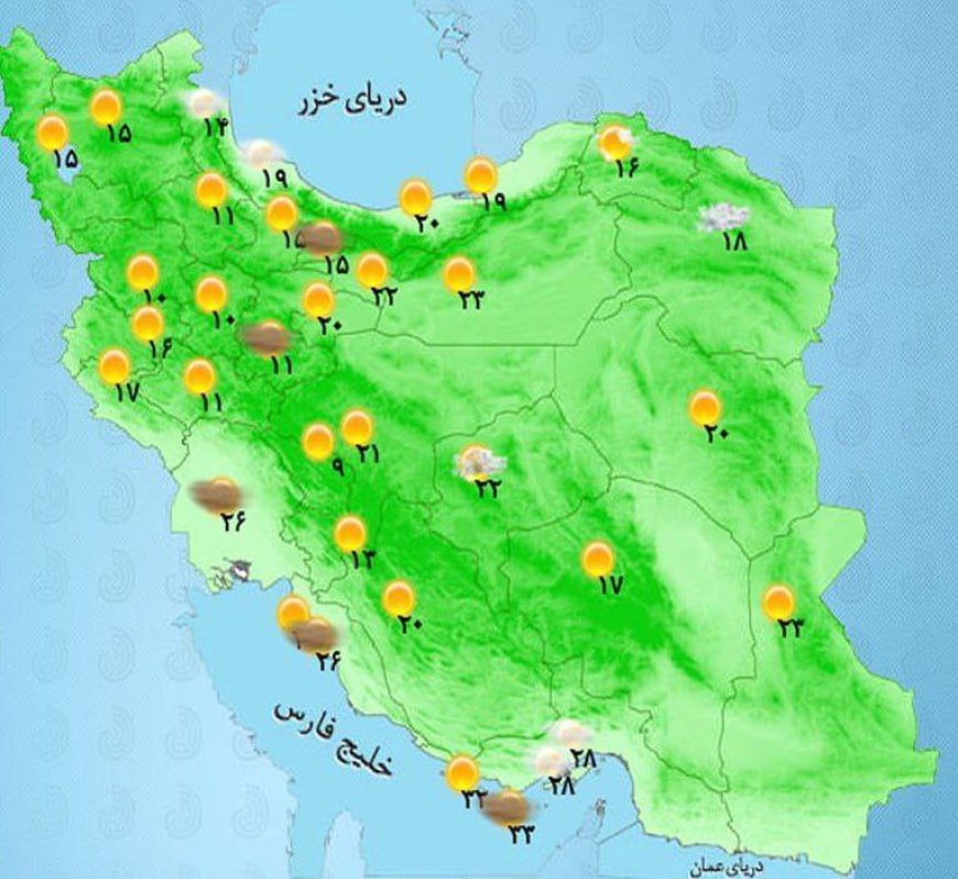 تداوم بارش‌ در استان‌های شمالی کشور