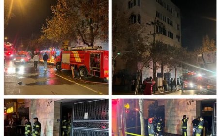 آتش‌سوزی آپارتمان ۶ طبقه در خیابان سرباز شیراز مهار شد