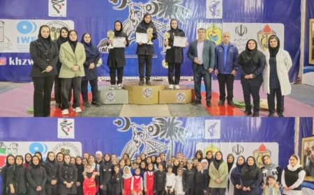 قهرمانی دختران مسجدسلیمانی در مسابقات وزنه‌برداری نونهالان خوزستان