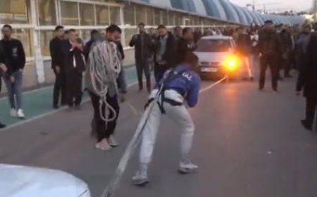 رکورد جدید ورزشکار شیرازی در کشیدن خودرو