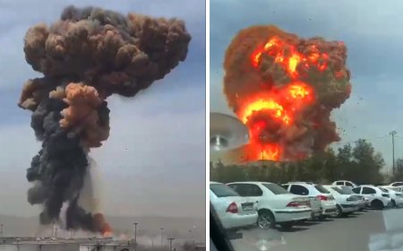 تصاوير هوايى از محل انفجار بندر‌ شهيد رجايى