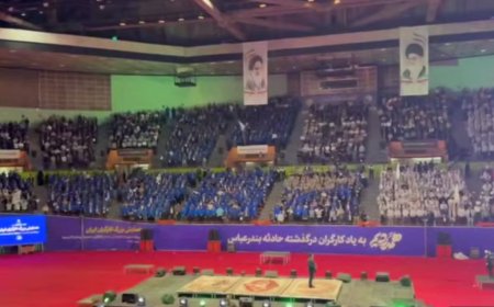 دمام‌زنی به یاد درگذشتگان حادثه بندر رجایی در حضور پزشکیان