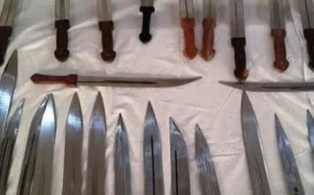 کشف ۶۰ قبضه سلاح سرد در طرح رعد قضایی
