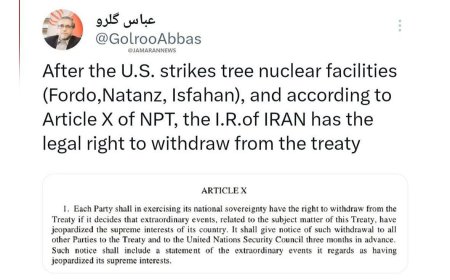 گلرو: ایران حق قانونی دارد از NPT خارج شود