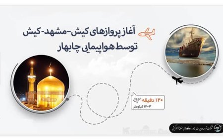پروازهای کیش-مشهد-کیش با هواپیمایی چابهاراز امروز آغاز می شود