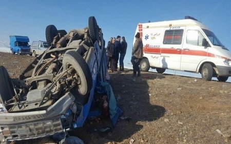 واژگونی خودروی اتباع بیگانه با یک فوتی و ۲۳ مجروح در جاده بندرعباس - میناب