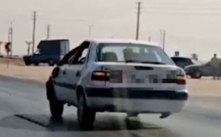 شناسایی راننده زانتیا با حرکت پرخطر روی ۳ چرخ در شیراز