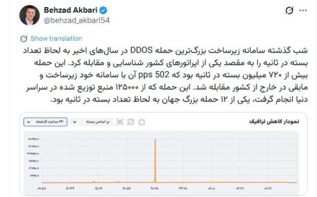 رئیس شرکت زیرساخت از دفع بزرگترین حمله سایبری به کشور در شب گذشته خبر داد