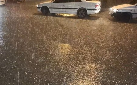بارش شدید باران و تگرگ در بندرعباس