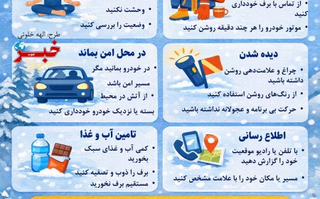 ۶ نکته برای نجات از کولاک و برف