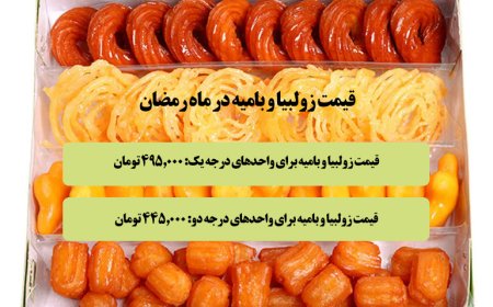 قیمت زولبیا و بامیه در ماه رمضان ۴۹۵ تومان
