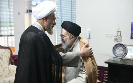 دیدار امام جمعه شیراز با آیت‌الله سیدعلی محمد دستغیب