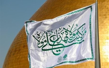 برافراشته شدن پرچم متبرک حرم امیرالمؤمنین(ع) در قلب شیراز
