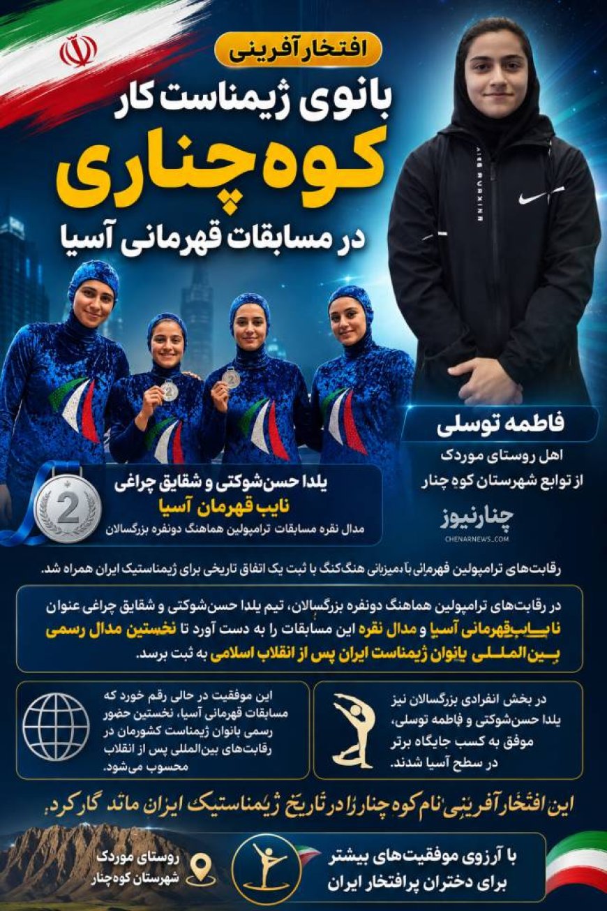 افتخارآفرینی بانوی ژیمناستیک کار کوه‌چناری در مسابقات قهرمانی آسیا