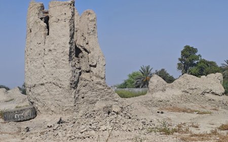 زنگ خطر برای یادگار قاجاری هرمزگان؛ ریزش بخشی از قلعه کردر در میناب