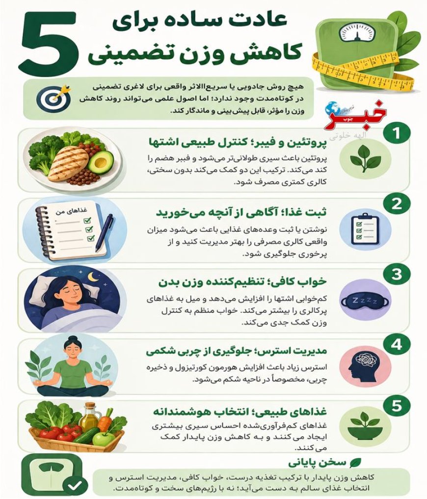 ۵ عادت ساده برای کاهش وزن تضمینی