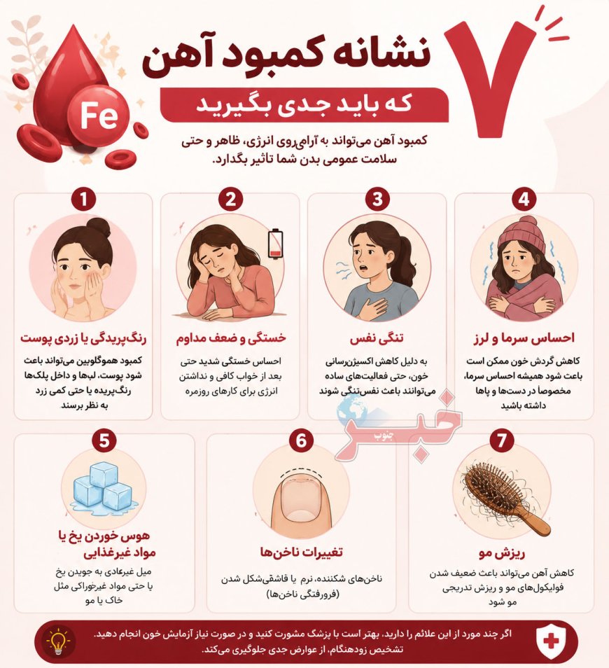 7 نشانه کمبود آهن که باید جدی بگیرید