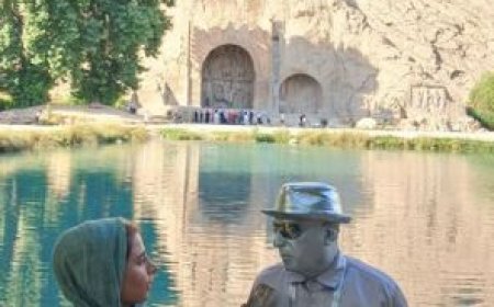 ماجرای مجسمه مرد  نقره‌ای در طاق‌بستان