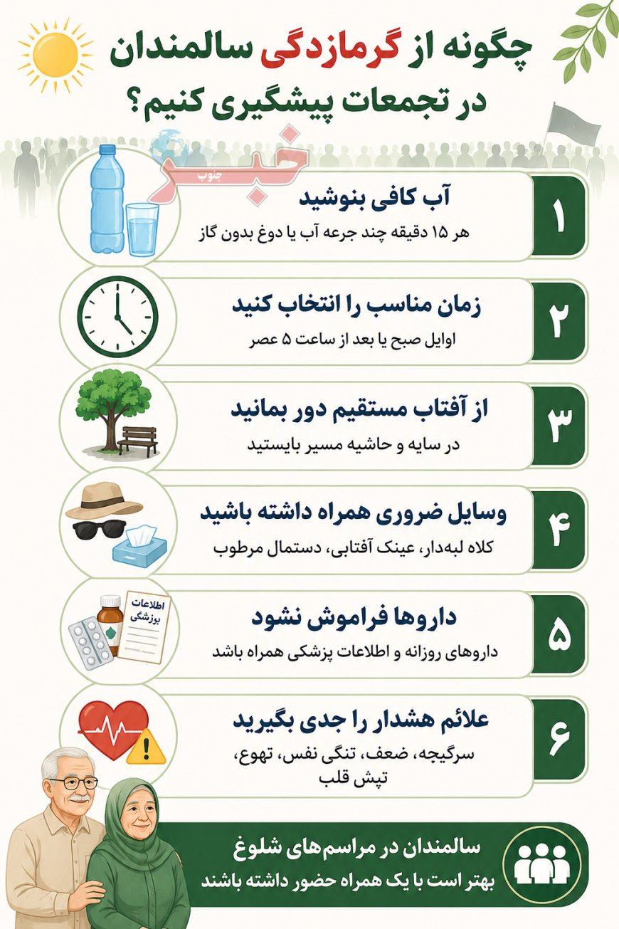 سالمندان در مراسم تشییع؛ مراقب گرمازدگی و افت فشار باشید