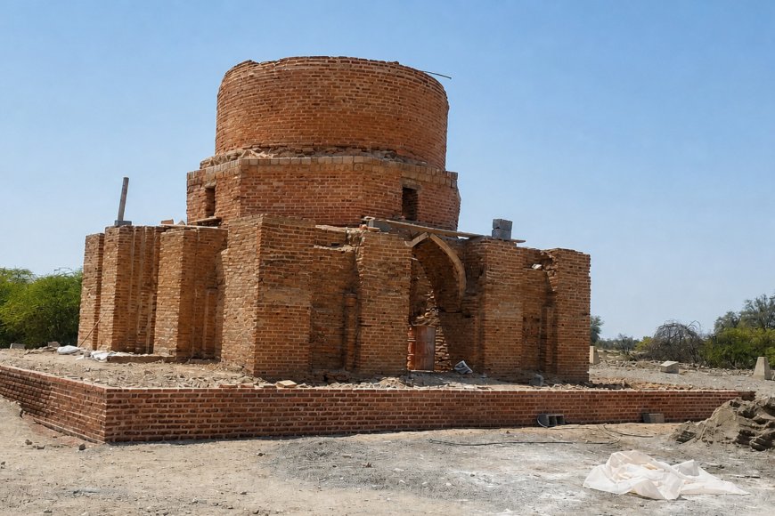 آغازمرمت بنای تاریخی گنبد سرخ در هرمزگان