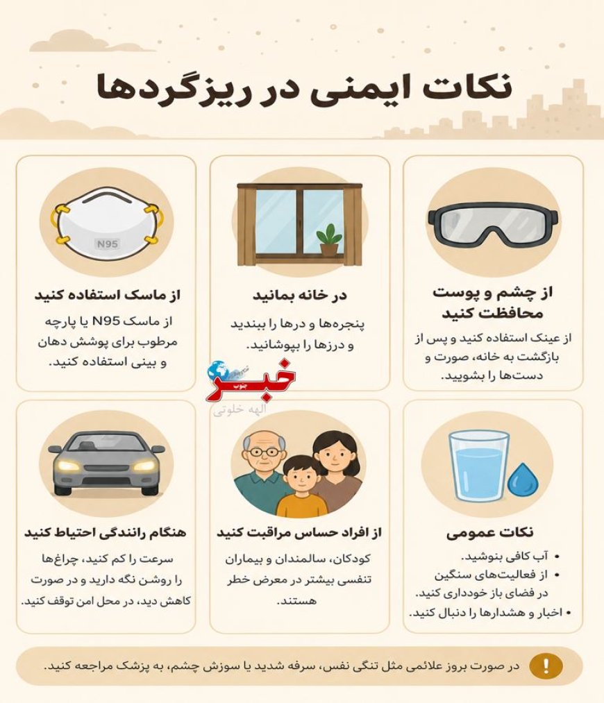 نکات ایمنی در ریزگردها