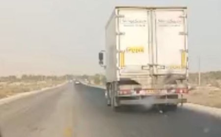 ریزش خون و آب ماهی از خودروهای حمل ساردین در محور مقام تا بندر چارک
