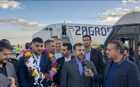 استقبال استاندار فارس از قهرمان شیرازی کشتی فرنگی جهان