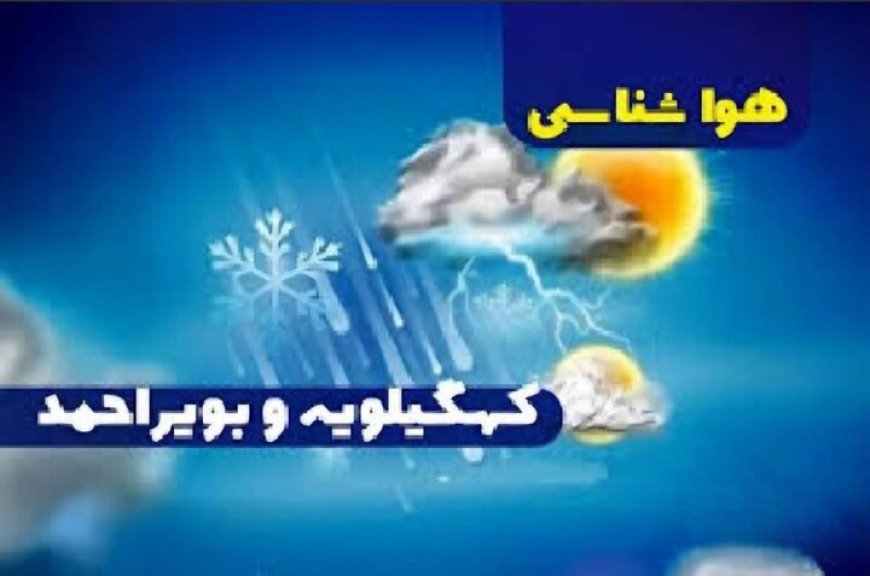 وزش باد و احتمال بارش پراکنده در برخی مناطق کهگیلویه و بویراحمد